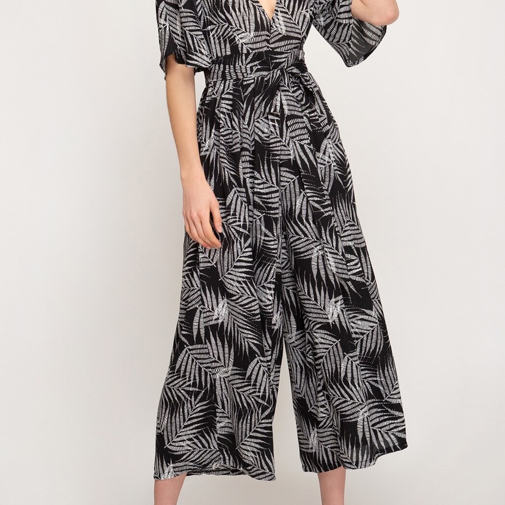 She + Sky Kimono Sleeve Black Jumpsuit